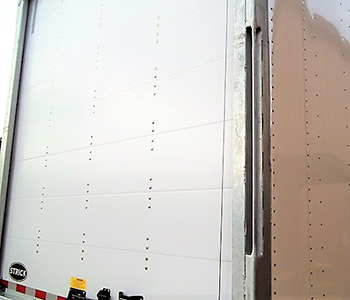Recessed Grab Handle and Step for Overhead Door, custom semi trailer options